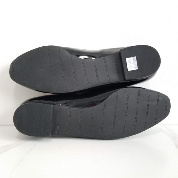 VIA SPIGA EDINA Flats Loafers Black White Patent - Picture 12 of 12